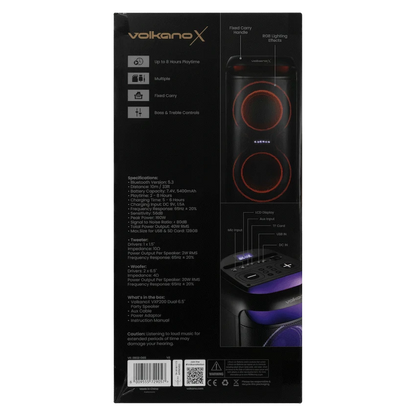 VolkanoX VXP200 Dual 6.5" Party Speaker  - Black
