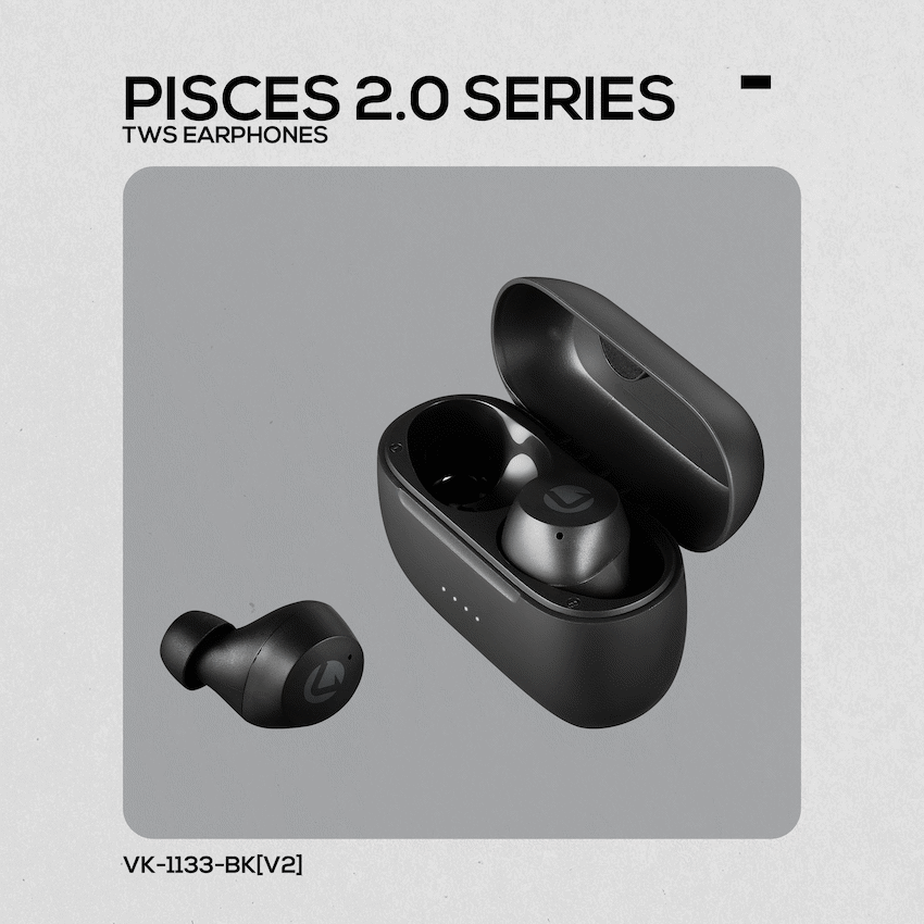 Volkano Pisces 2.0 Series TWS Earphones - Black