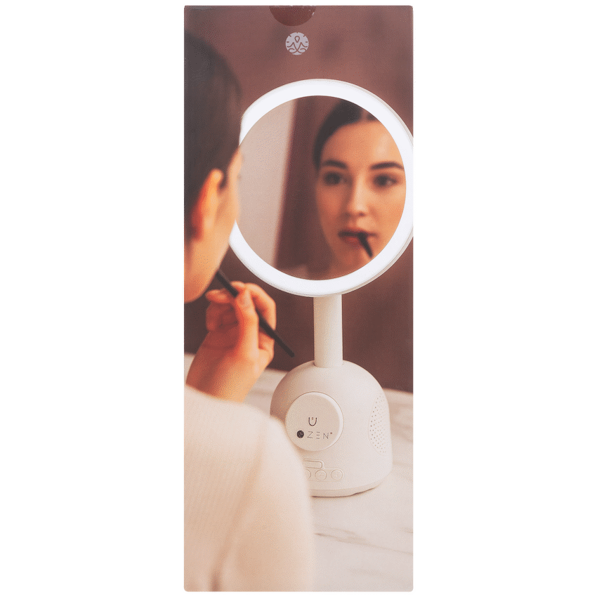 ZEN Unify Series Wireless Phone Charger with Bluetooth Speaker and Mirror - White