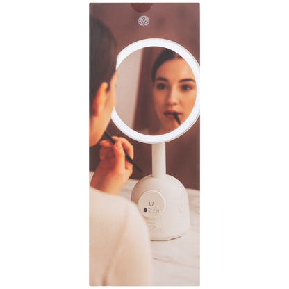 ZEN Unify Series Wireless Phone Charger with Bluetooth Speaker and Mirror - White