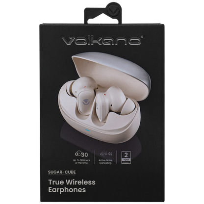 Volkano Sugar-Cube Active Noise-Cancelling True Wireless Earphones - Nude