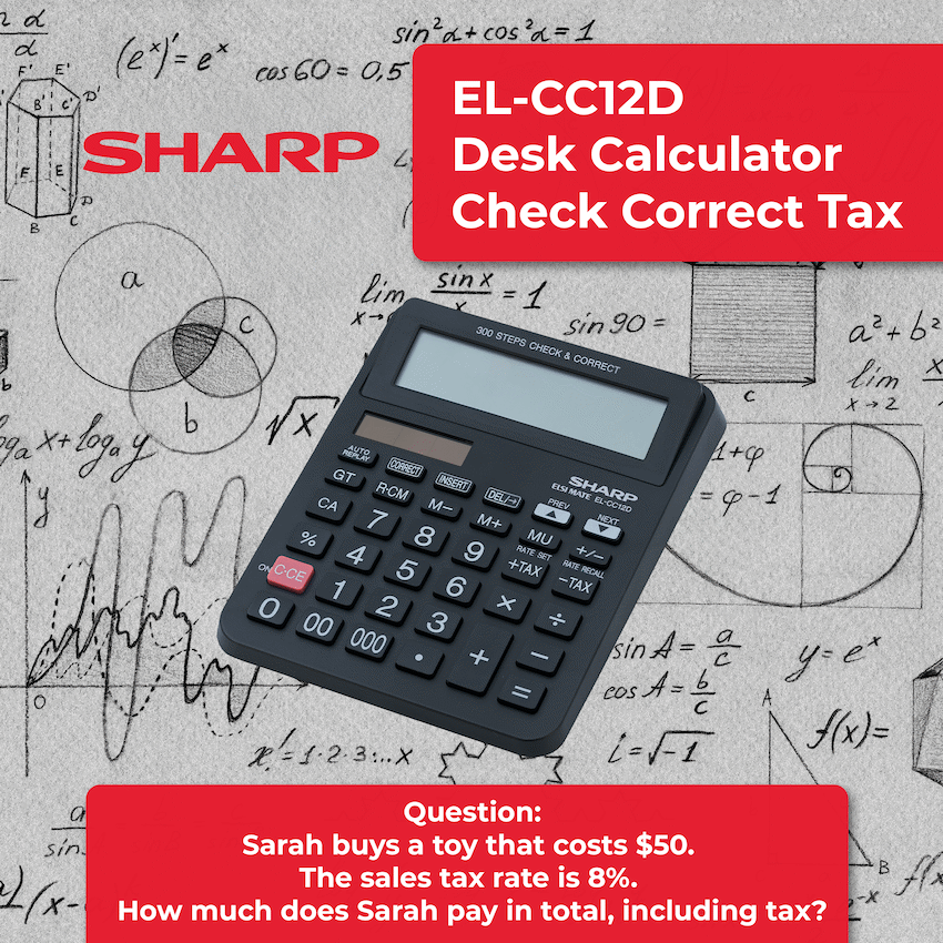Sharp EL-CC12D Desk Calculator - CheckCorrect Tax