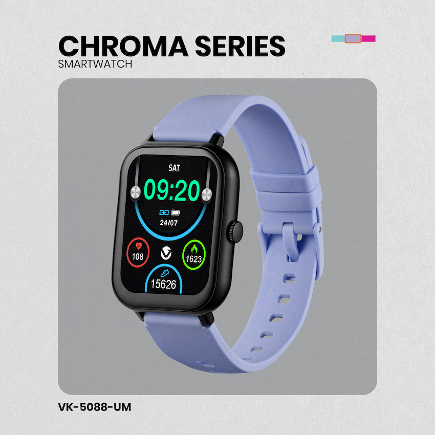 Volkano Chroma Series Smartwatch with Ultramarine Strap