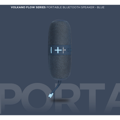 Volkano Flow Series Portable Bluetooth Speaker - Blue with Blue Buttons