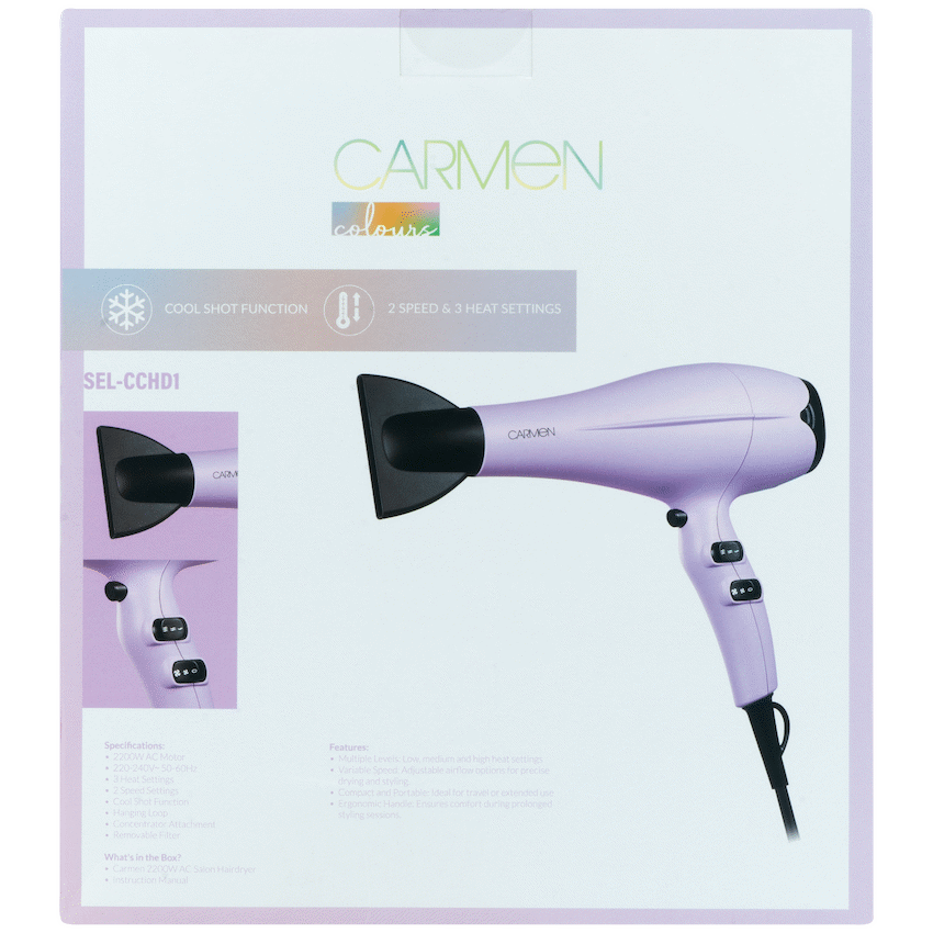 Carmen Colours 2200w AC Hair Dryer