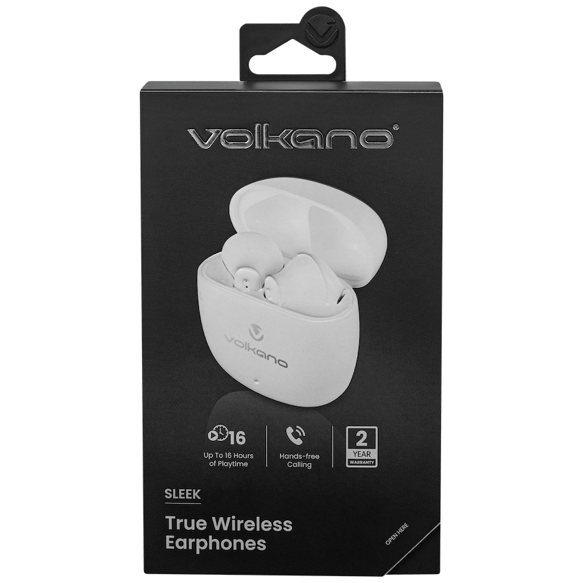 Volkano Sleek Series TWS Earphones - White