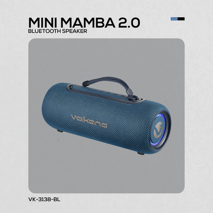 Volkano Mini Mamba 2.0 Series Bluetooth Speaker - Blue