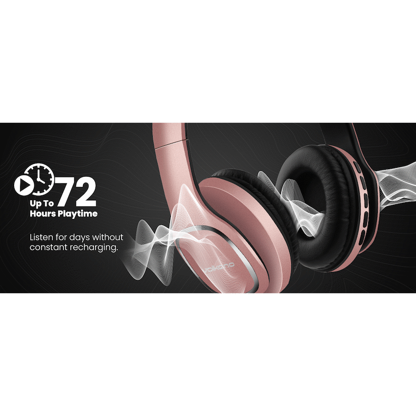 Volkano Phonic Series Bluetooth Full-Size Headphones - Rose Gold