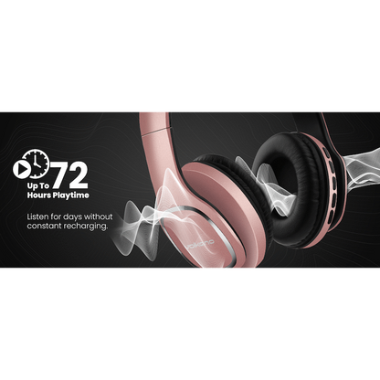 Volkano Phonic Series Bluetooth Full-Size Headphones - Rose Gold