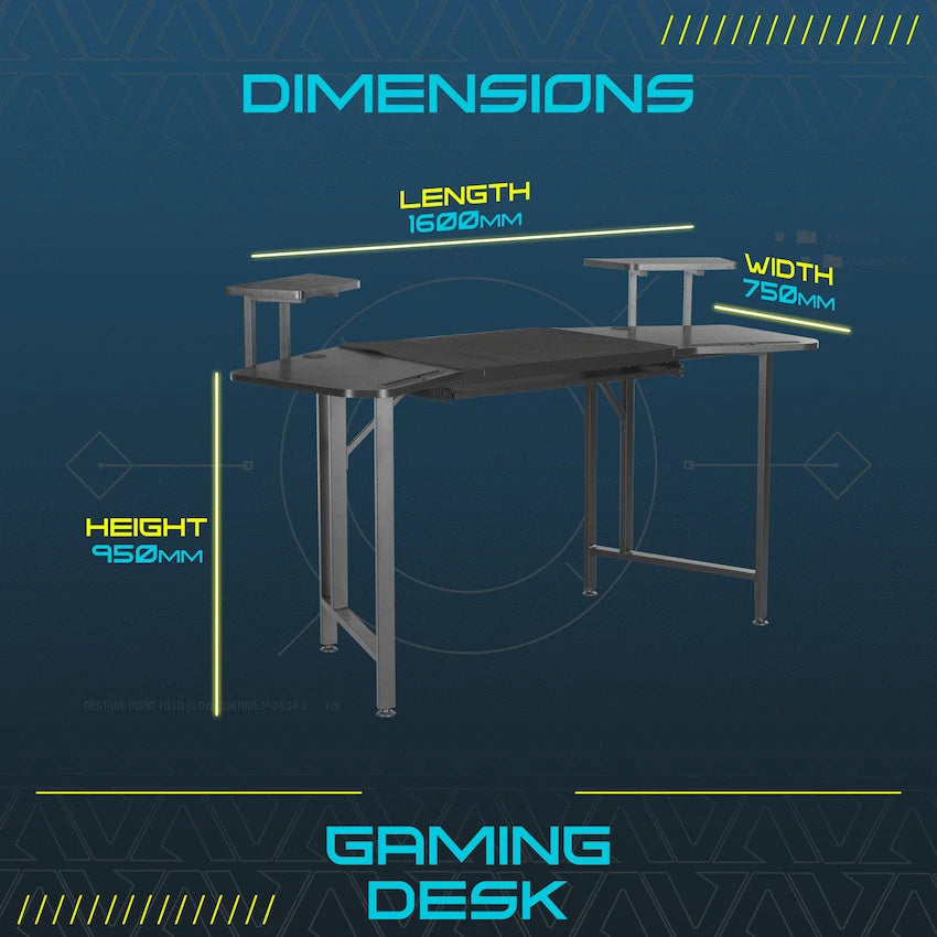 VX Gaming Saturn Gaming desk - with Desk Mat