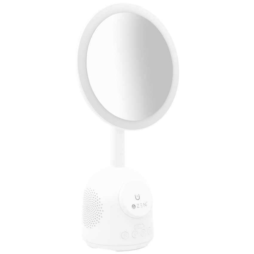 ZEN Unify Series Wireless Phone Charger with Bluetooth Speaker and Mirror - White