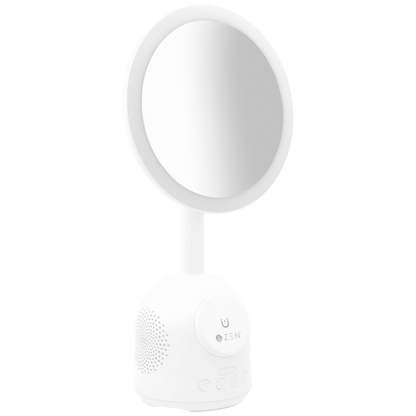 ZEN Unify Series Wireless Phone Charger with Bluetooth Speaker and Mirror - White