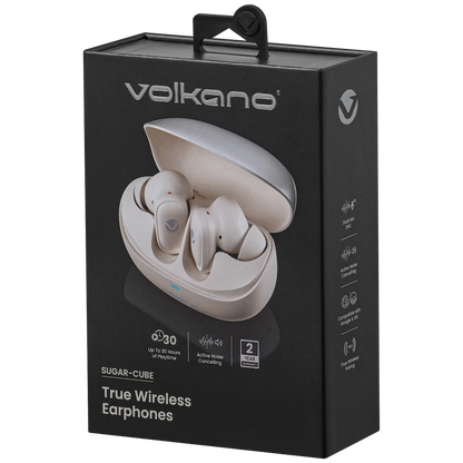 Volkano Sugar-Cube Active Noise-Cancelling True Wireless Earphones - Nude