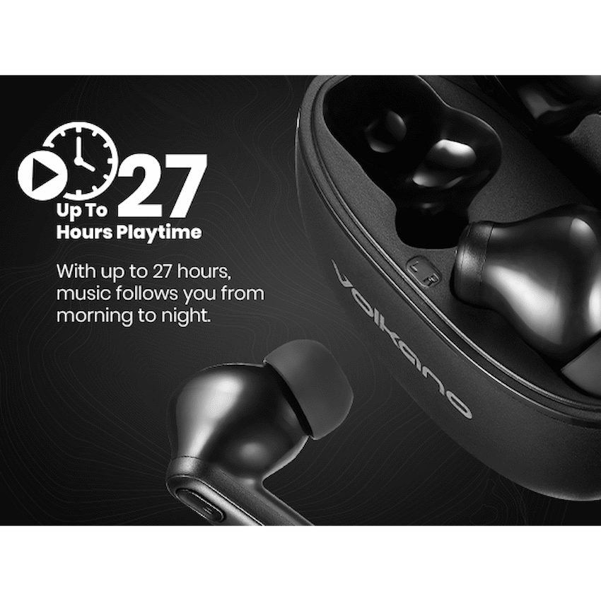 Volkano Pulse Series True Wireless Earphones with Charging Case - Black