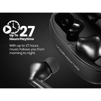 Volkano Pulse Series True Wireless Earphones with Charging Case - Black