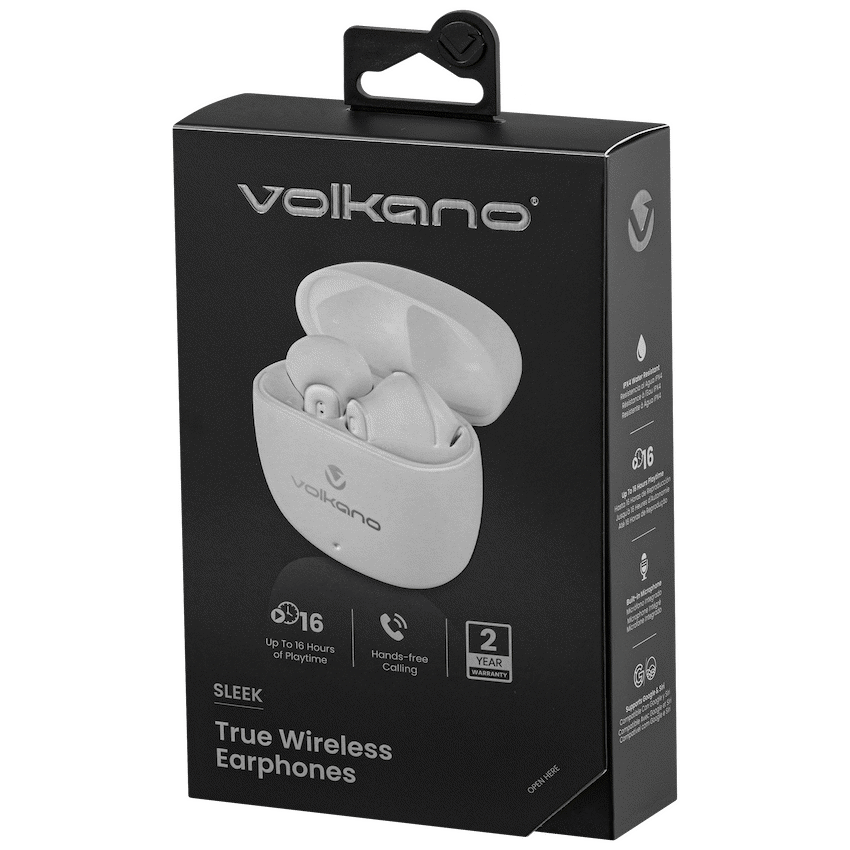 Volkano Sleek Series TWS Earphones - White