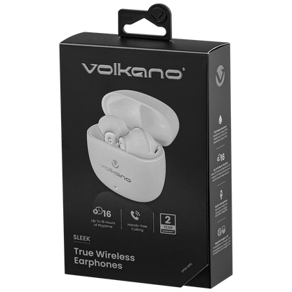 Volkano Sleek Series TWS Earphones - White