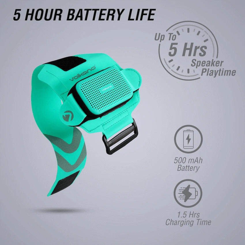 Volkano Pumped Series Wearable Speaker with Armband - Mint