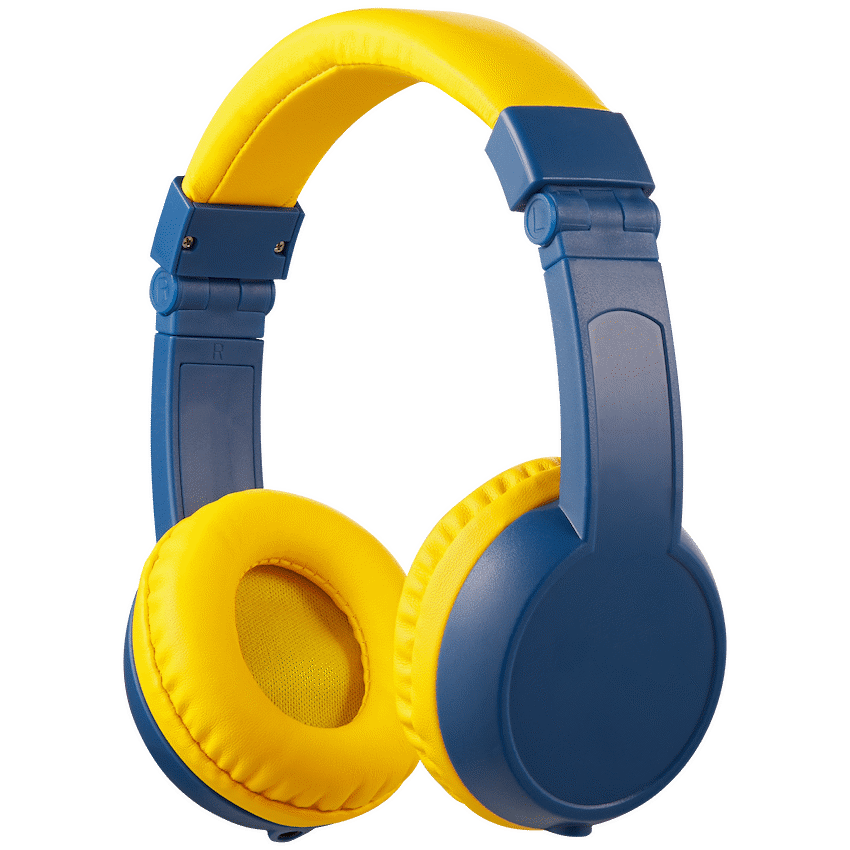 Volkano Sidekick Series Wired Kiddies Headphones with Share Port - Yellow/Blue