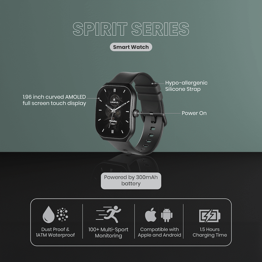 Volkano Spirit Series Smart Watch - Black