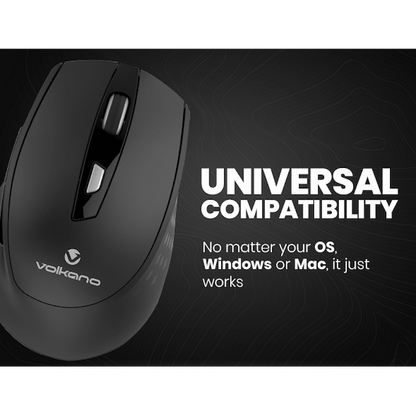 Volkano Chrome Series Wireless Mouse - Black