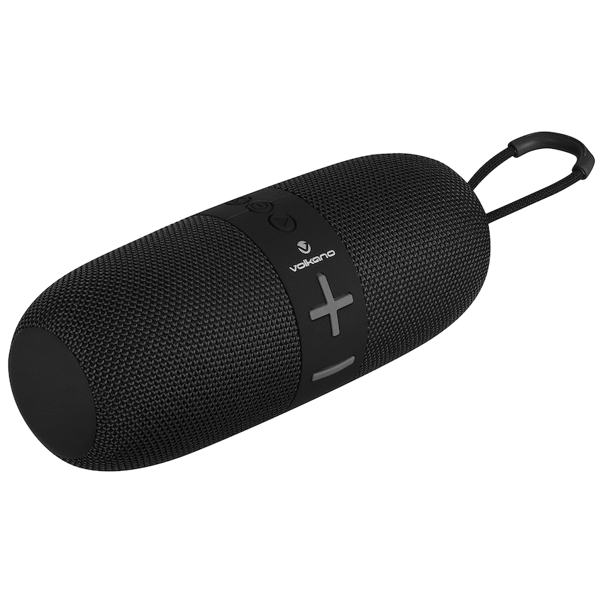 Volkano Flow Series Portable Bluetooth Speaker - Black with Grey Buttons