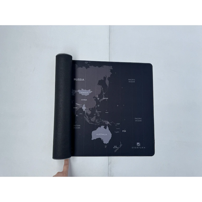 Everfurn Desk Mat - World Map - Large - Black - Non-Slip