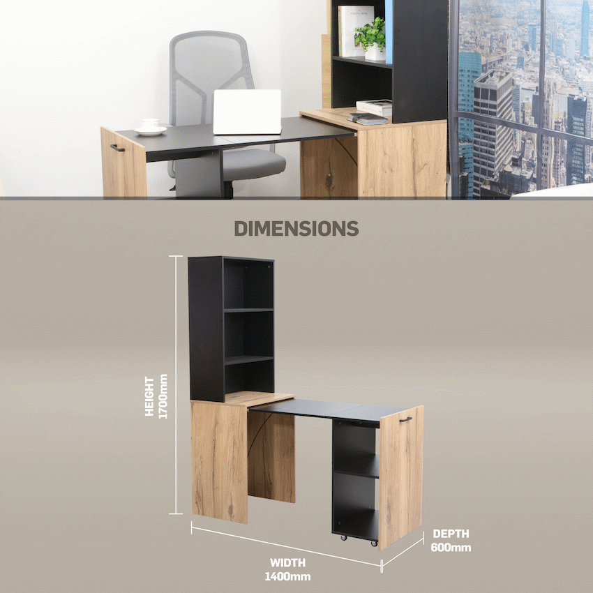 Adaptive Desk, With  Bookshelf
