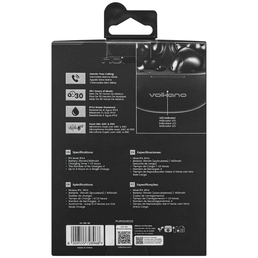 Volkano Soundshield TWS Earphones with ANC & ENC - Black
