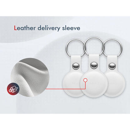 MiTag Apple-Compatible Tag with Leather Keychain Accessory - 1 Pack