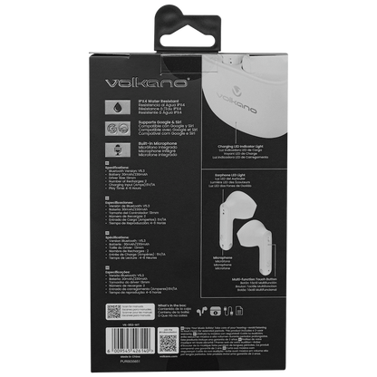 Volkano Sleek Series TWS Earphones - White