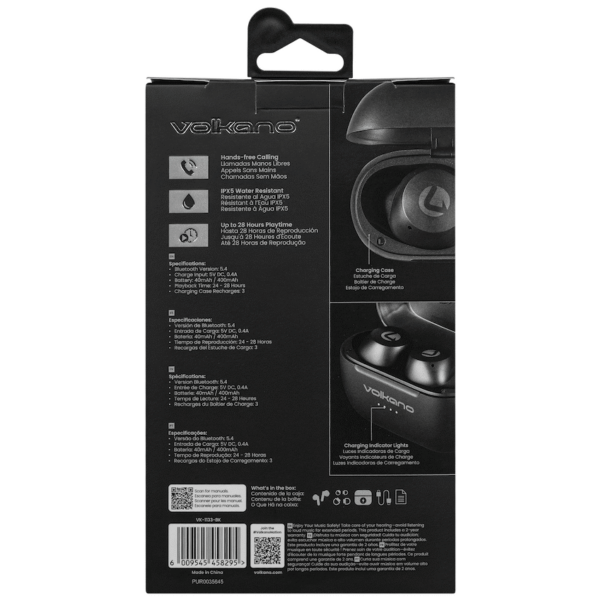 Volkano Pisces 2.0 Series TWS Earphones - Black