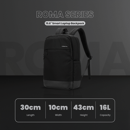 Volkano Roma 15.6" Smart Laptop Backpack - Black
