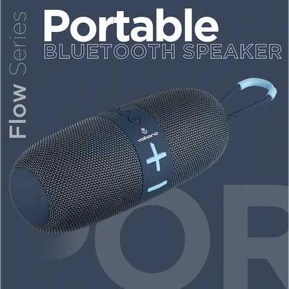 Volkano Flow Series Portable Bluetooth Speaker - Blue with Blue Buttons