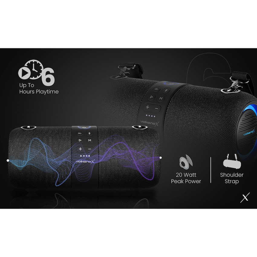 VolkanoX Python Series Bluetooth Speaker - Black
