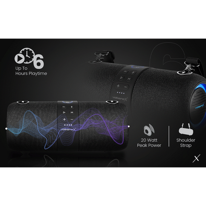 VolkanoX Python Series Bluetooth Speaker - Black