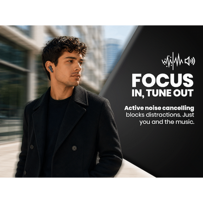 Volkano Pulse Series True Wireless Earphones with Charging Case - Black