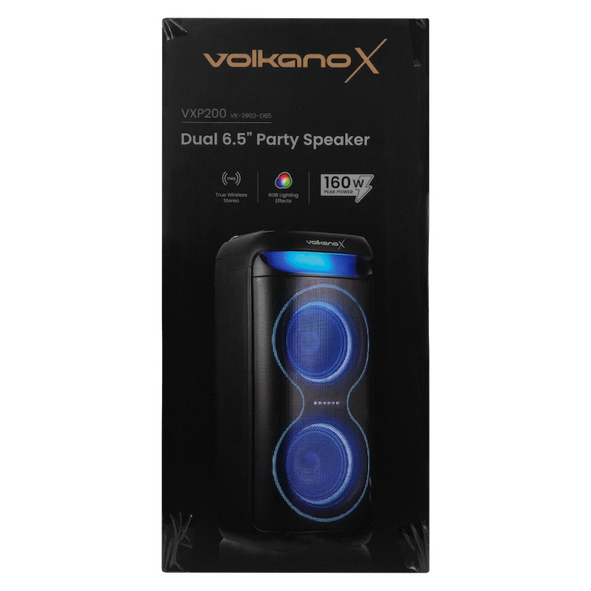VolkanoX VXP200 Dual 6.5" Party Speaker  - Black