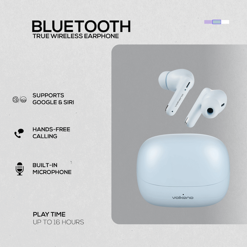 Volkano Jupiter Series TWS Earphones - Pastel Blue
