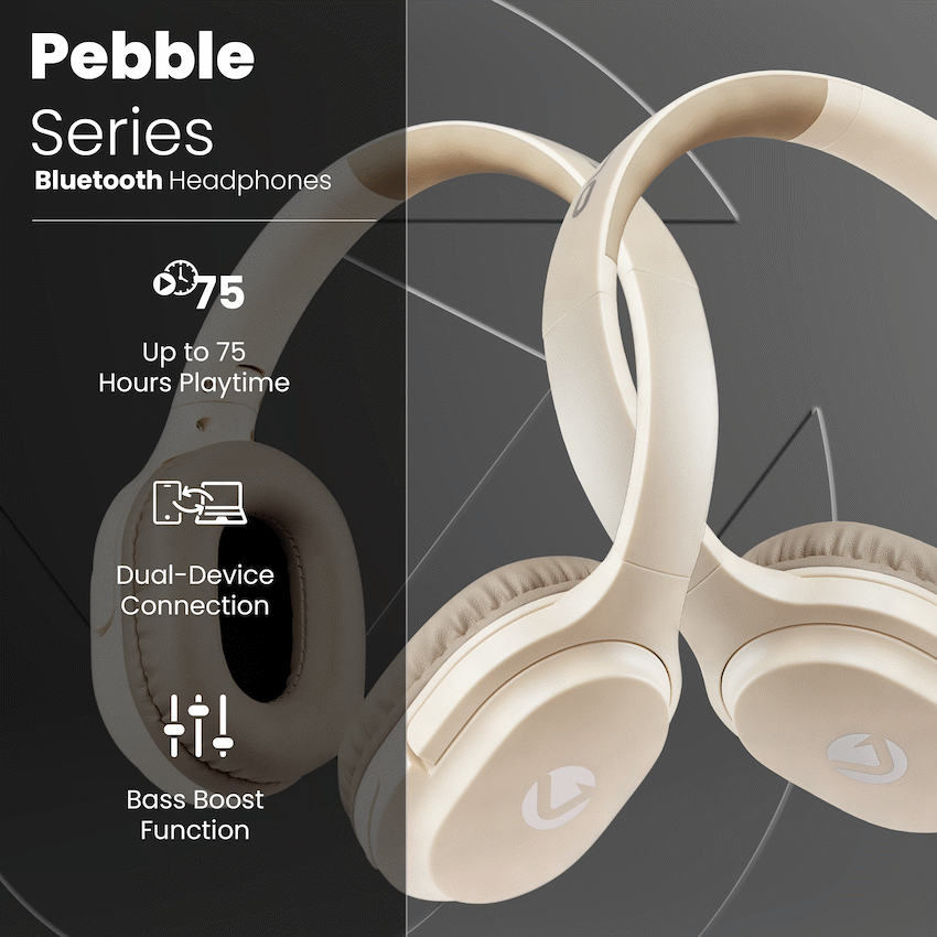 Volkano Pebble Series Bluetooth Headphones - Khaki
