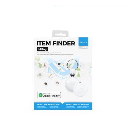 MiTag Apple-Compatible Tag with Leather Keychain Accessory - 1 Pack
