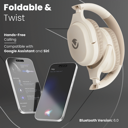 Volkano Pebble Series Bluetooth Headphones - Khaki