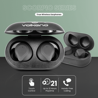 Volkano Scorpio Series True Wireless Earphones - Black