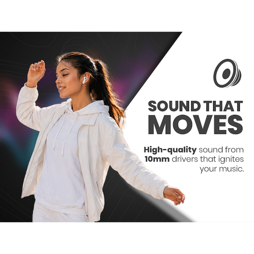 Volkano Pulse Series True Wireless Earphones with Charging Case - White