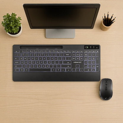 VolkanoX Gem Bluetooth Wireless Keyboard and Mouse - Black