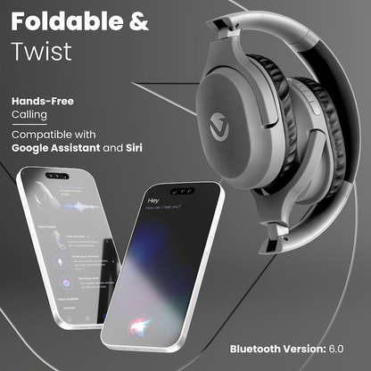 Volkano Pebble Series Bluetooth Headphones - Dark Grey