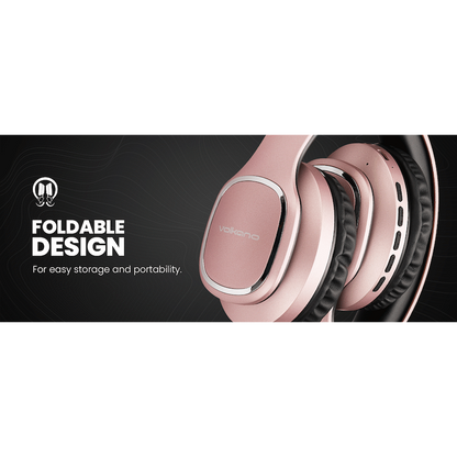 Volkano Phonic Series Bluetooth Full-Size Headphones - Rose Gold