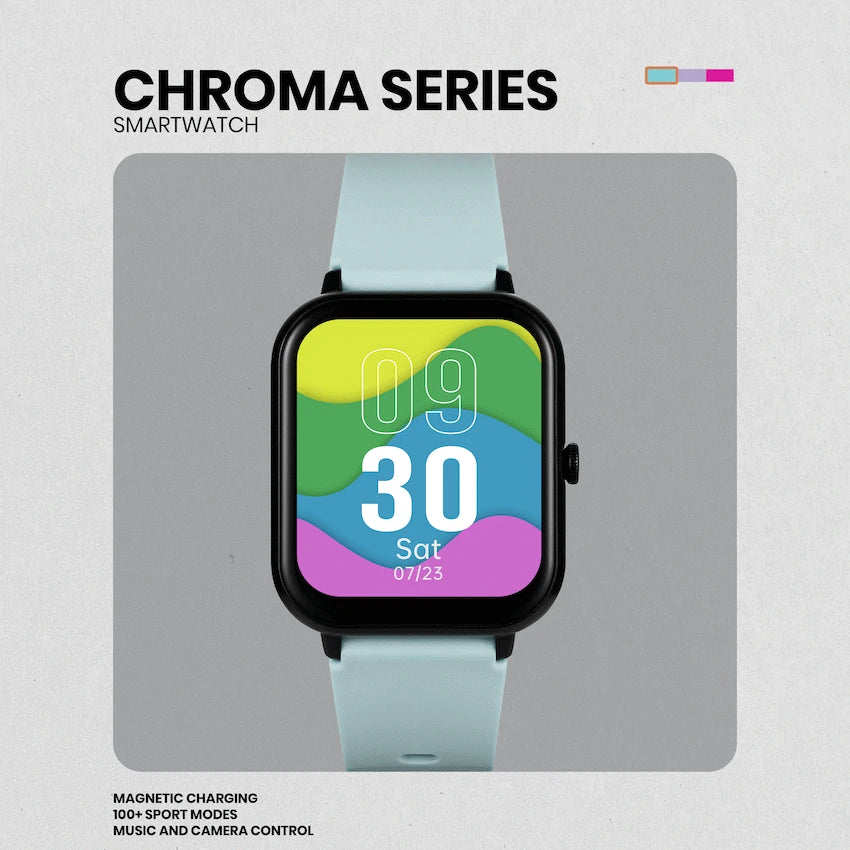 Volkano Chroma Series Smartwatch with Teal Strap