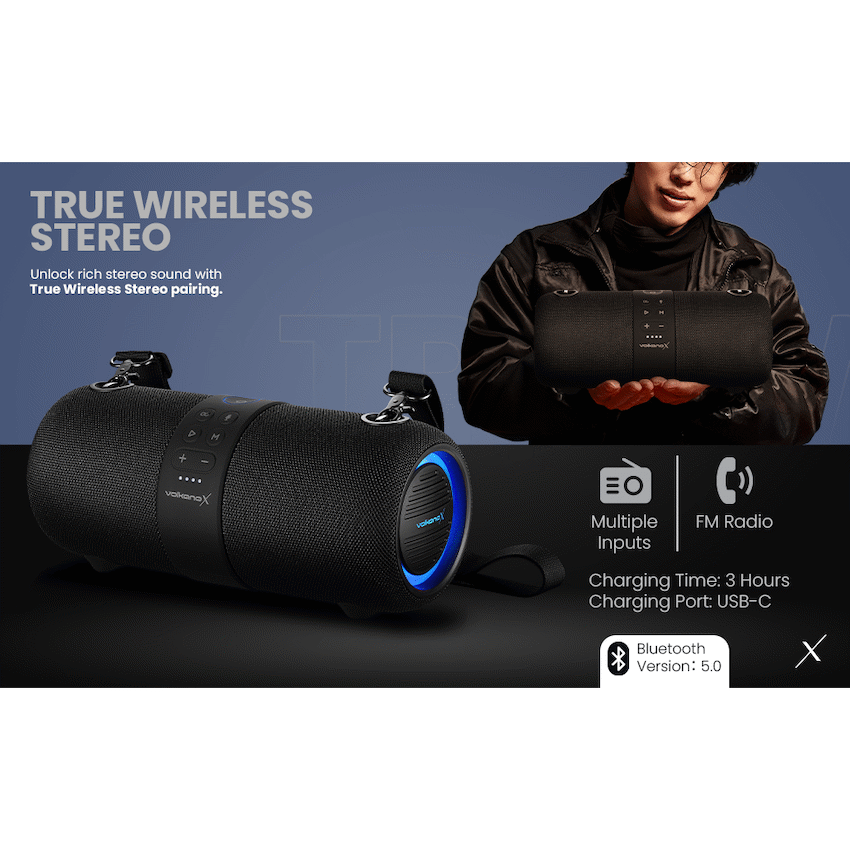 VolkanoX Python Series Bluetooth Speaker - Black