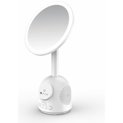 ZEN Unify Series Wireless Phone Charger with Bluetooth Speaker and Mirror - White